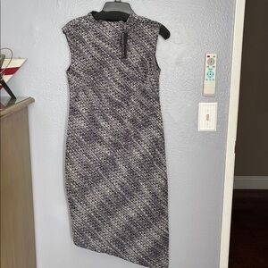 Banana Republic Black and White Textured Dress, fitted